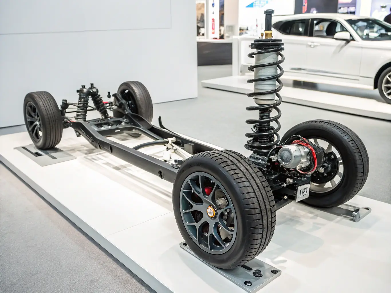A digital illustration depicting a car with worn-out suspension components versus a car with well-maintained suspension, visually showcasing the difference in ride quality and handling.